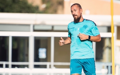 Àngel Martínez entrenant durant aquesta pretemporada a Sant Oleguer | Marc González Alomà - CES